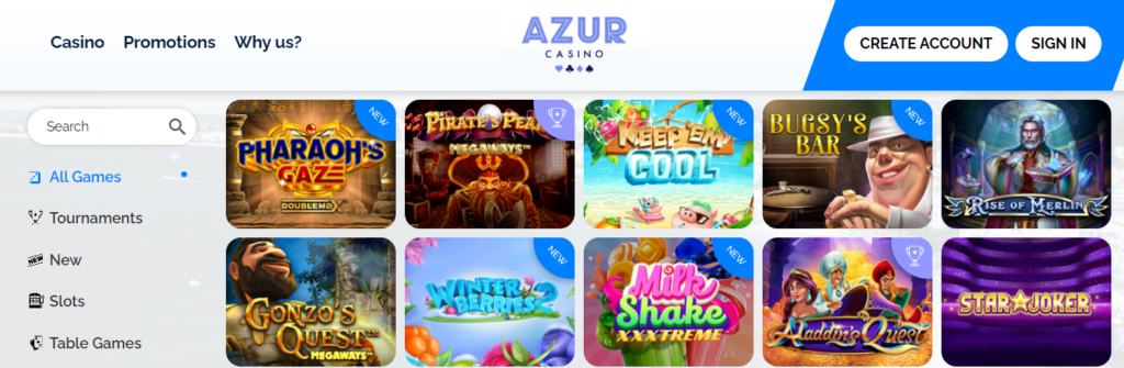 Azur Casino Games