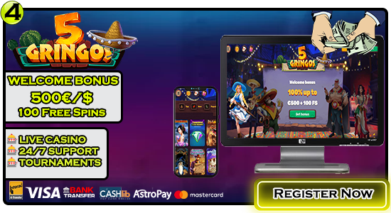 5gringos Casino Welcome Bonus