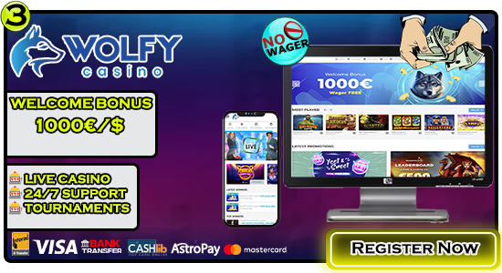 Wolfy Casino Welcome Bonus