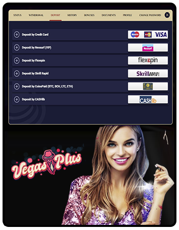 Vegas Plus Casino Payment Methods