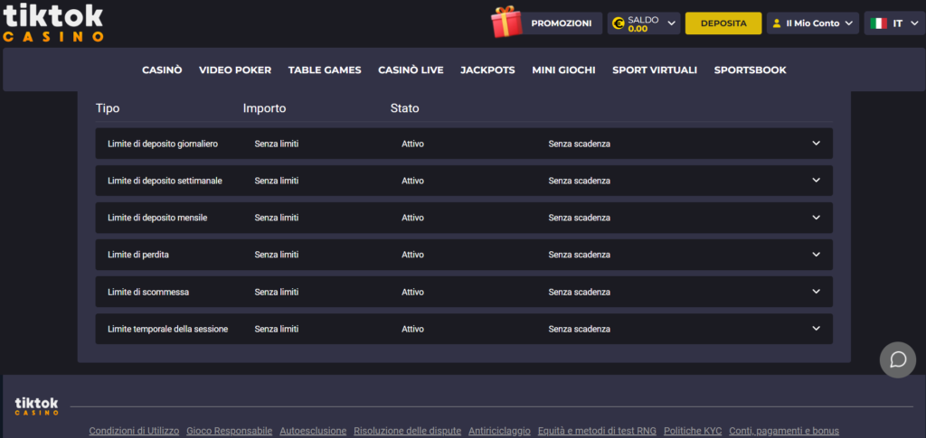 Gioco responsabile su TikTok Casino